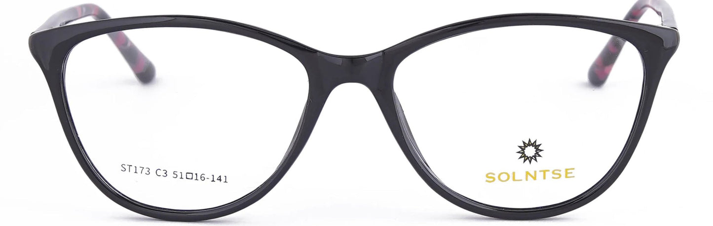 ST173 - C3 - Handmade Bio Acetate - Midnight Black - glassesbyahana.com
