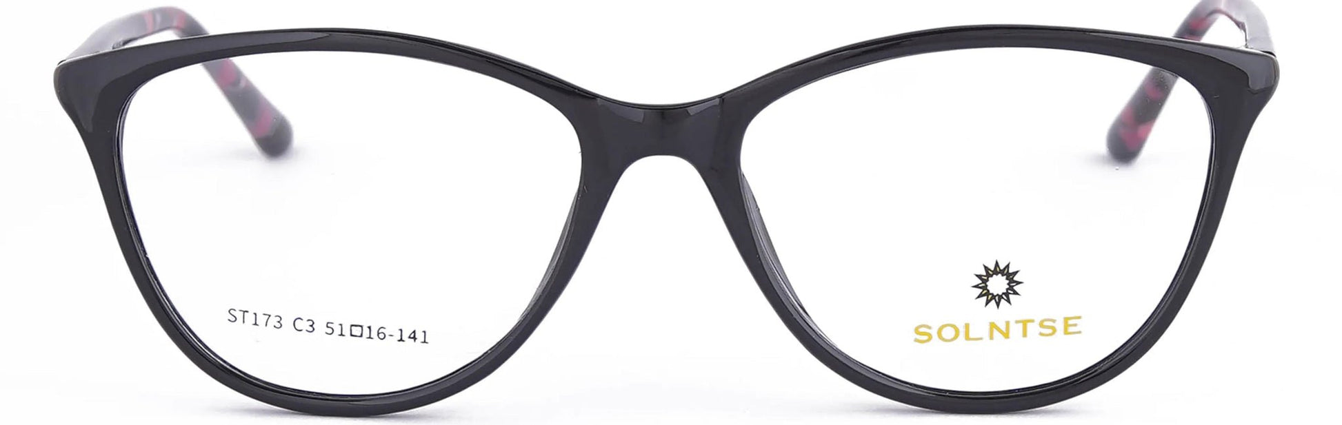 ST173 - C3 - Handmade Bio Acetate - Midnight Black - glassesbyahana.com