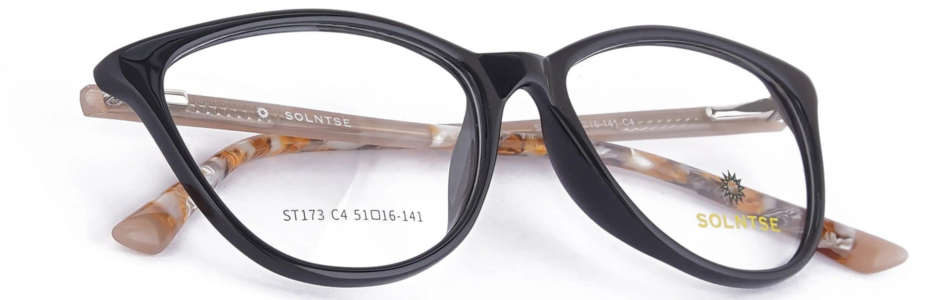 ST173 - C4 - Handmade Bio Acetate - Midnight Black - glassesbyahana.com