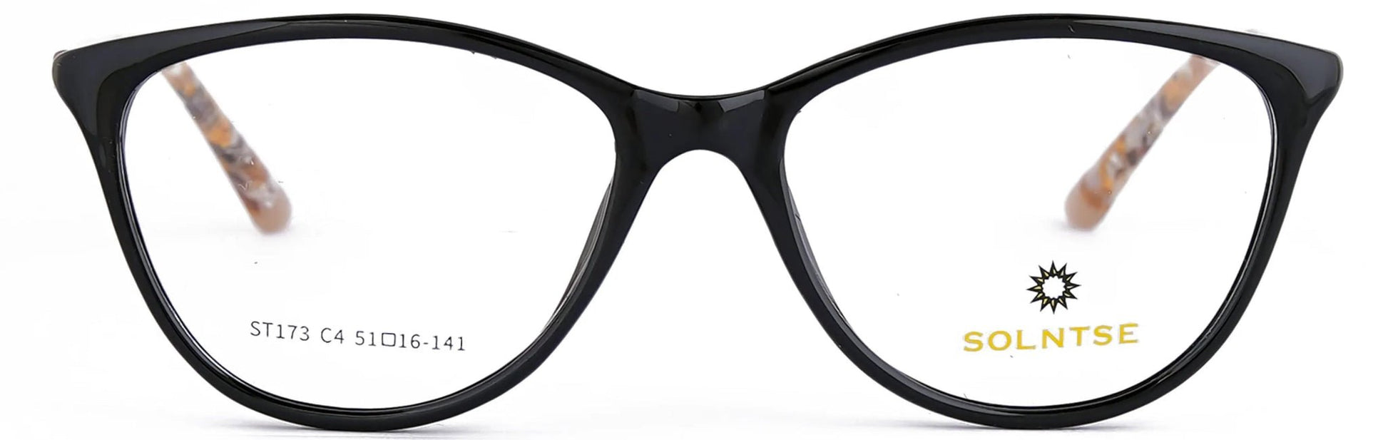 ST173 - C4 - Handmade Bio Acetate - Midnight Black - glassesbyahana.com
