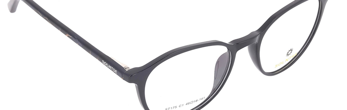 ST175 - C1 - Handmade Bio Acetate - Midnight Black - glassesbyahana.com