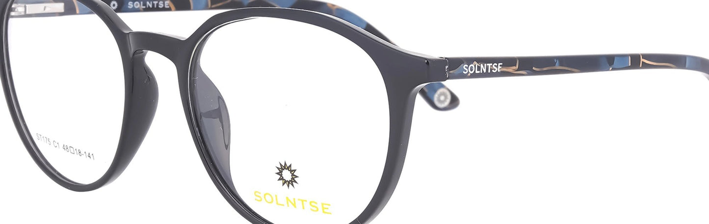 ST175 - C1 - Handmade Bio Acetate - Midnight Black - glassesbyahana.com