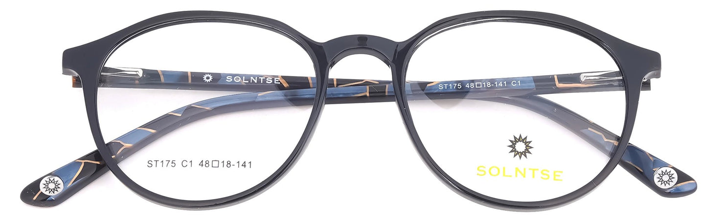 ST175 - C1 - Handmade Bio Acetate - Midnight Black - glassesbyahana.com