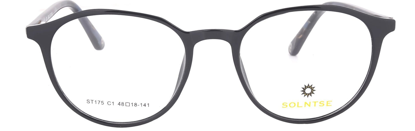 ST175 - C1 - Handmade Bio Acetate - Midnight Black - glassesbyahana.com