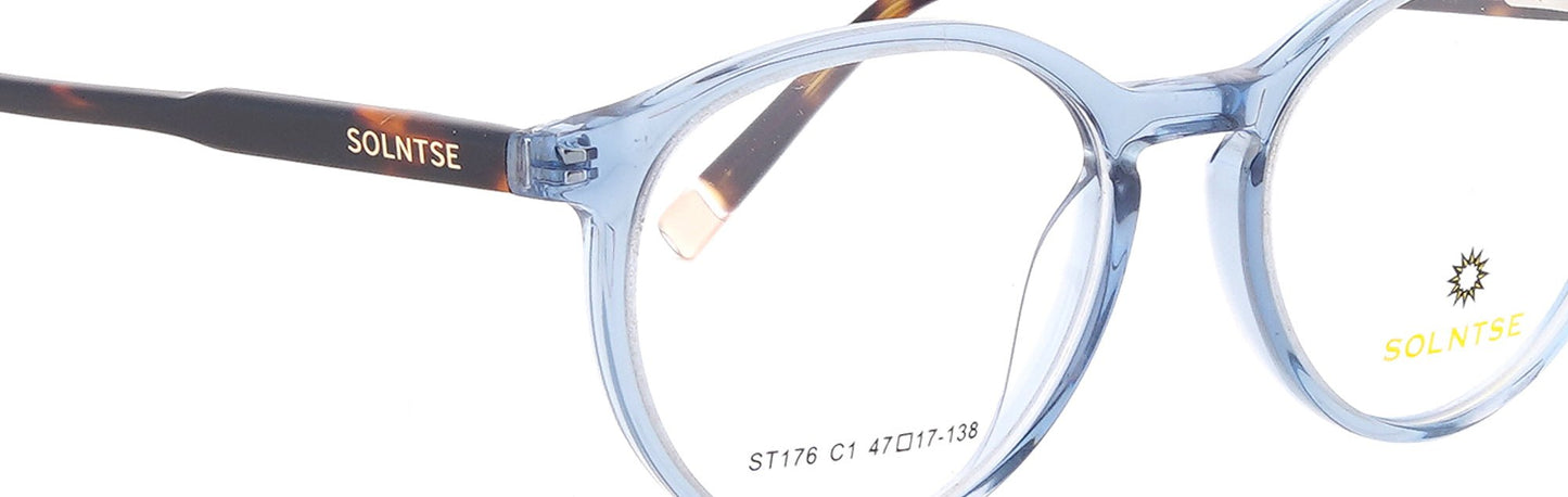 ST176 - C1 - Handmade Bio Acetate - Glacier Blue - glassesbyahana.com