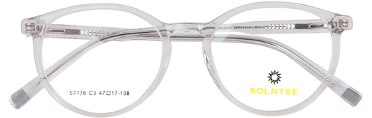 ST176 - C3 - Handmade Bio Acetate - Crystal Clear - glassesbyahana.com