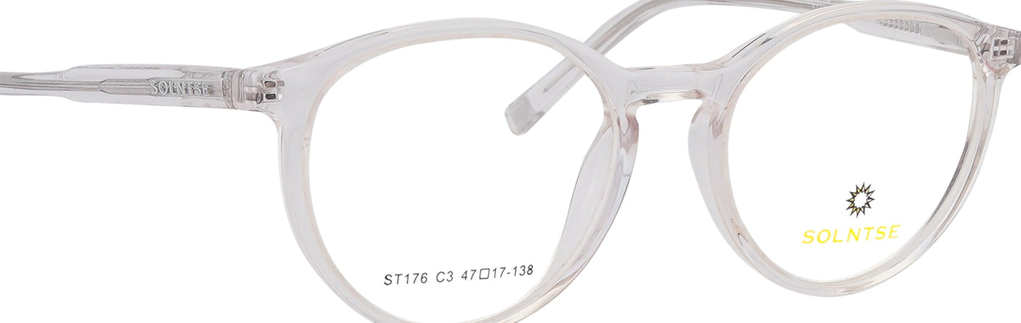 ST176 - C3 - Handmade Bio Acetate - Crystal Clear - glassesbyahana.com