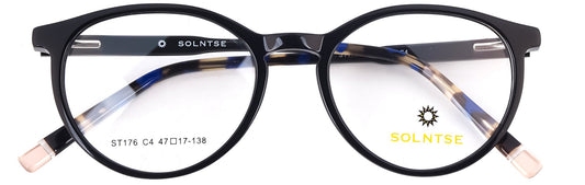 ST176 - C4 - Handmade Bio Acetate - Midnight Black - glassesbyahana.com