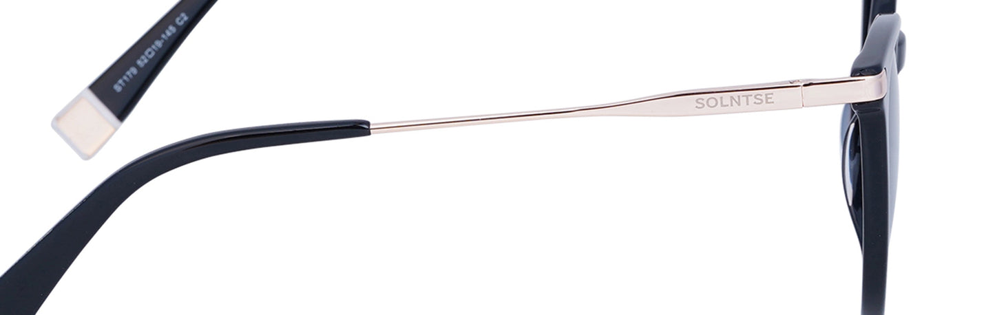 ST179 - C2 - Handmade Bio Acetate - Charcoal Black - glassesbyahana.com