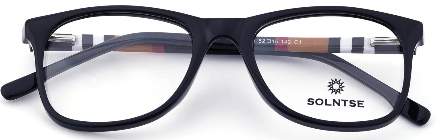 ST5369-C1-Handmade Mix Material-Sharp Black - glassesbyahana.com