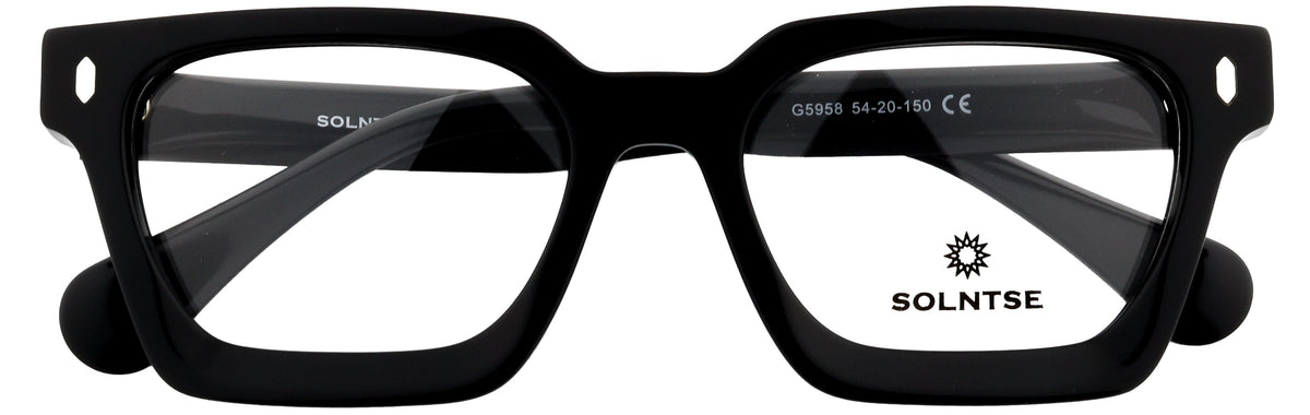 ST5959-C1-Handmade Bio Acetate-Midnight Black - glassesbyahana.com