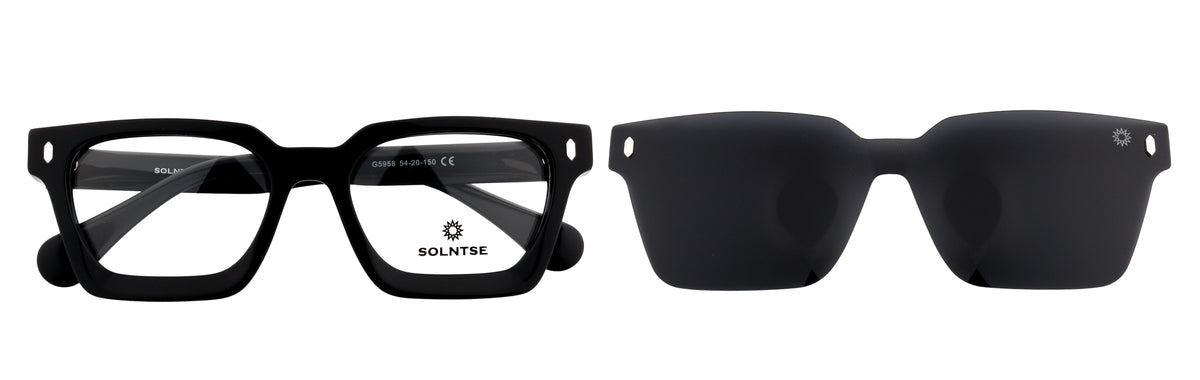 ST5959-C1-Handmade Bio Acetate-Midnight Black - glassesbyahana.com