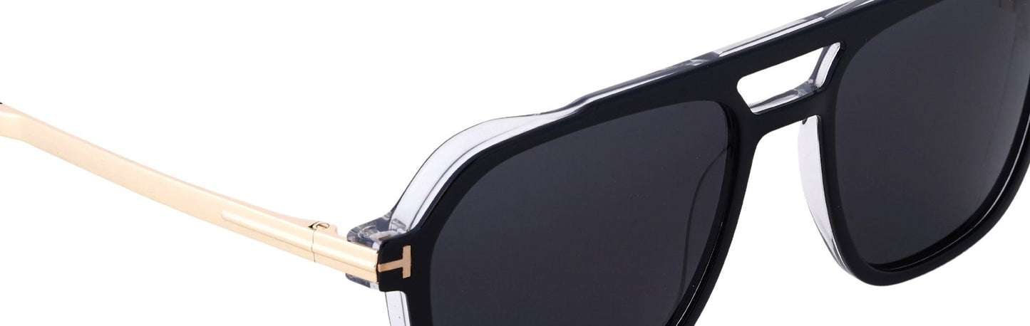 ST8701-C2-Handmade Bio Acetate-Eclipse Crystal Black - glassesbyahana.com