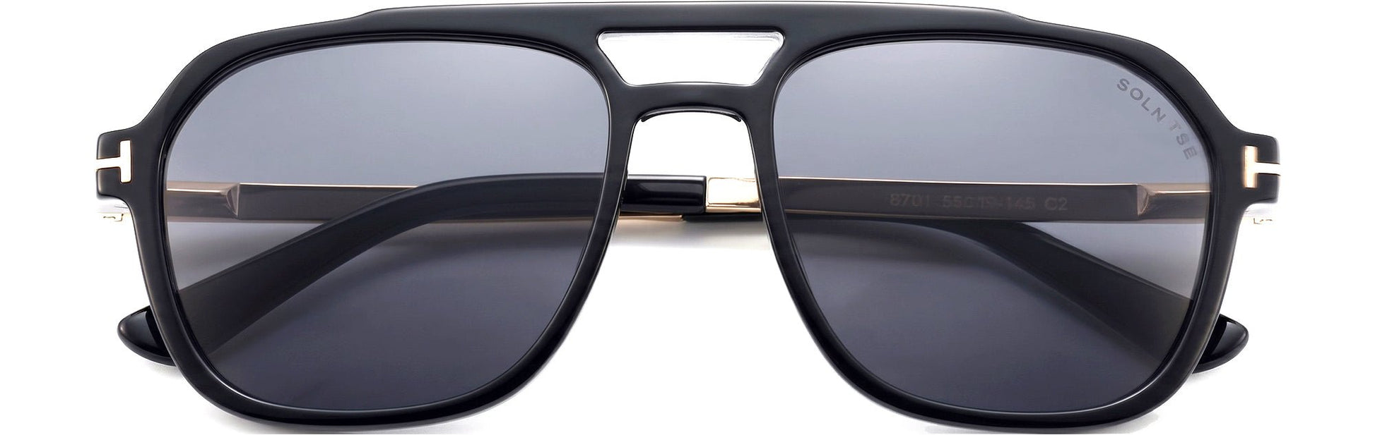 ST8701-C2-Handmade Bio Acetate-Eclipse Crystal Black - glassesbyahana.com