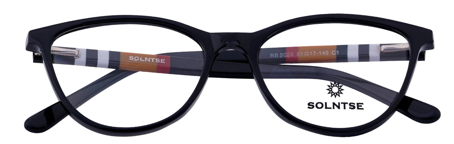 ST9025-C1-Handmade Mix Material-Midnight Black - glassesbyahana.com
