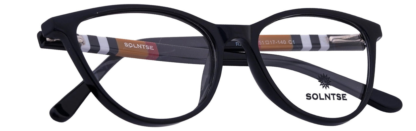 ST9025-C1-Handmade Mix Material-Midnight Black - glassesbyahana.com