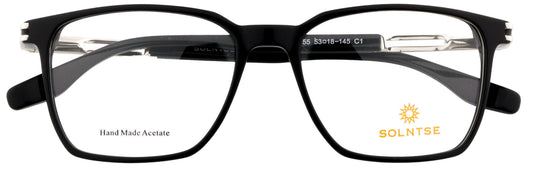 ST9755-C1-Handmade Bio Acetate-Midnight Black - glassesbyahana.com