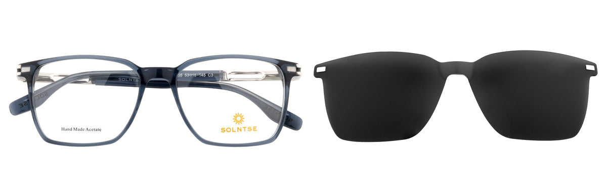 ST9755-C3-Handmade Bio Acetate-Translucent Blue - glassesbyahana.com