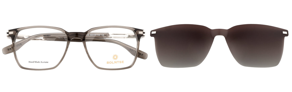 ST9755-C6-Handmade Bio Acetate-Translucent Grey - glassesbyahana.com