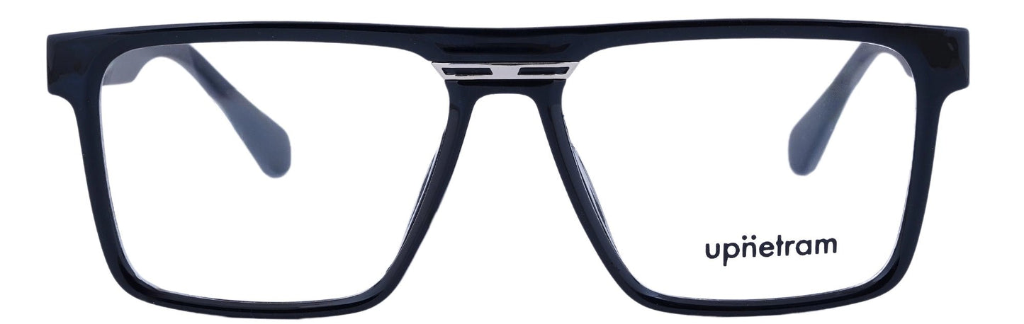 UP1255906-C1-Handmade Mix Material-Midnight Black - glassesbyahana.com