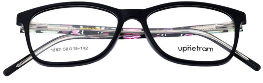 UP1362-C6-Handmade Mix Material-Black Floral - glassesbyahana.com