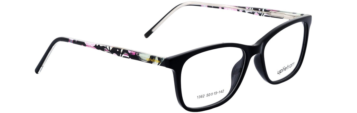 UP1362-C6-Handmade Mix Material-Black Floral - glassesbyahana.com