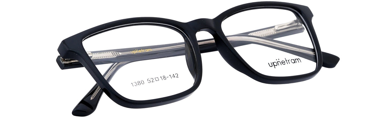 UP1380-C1-Handmade Mix Material-Midnight Black - glassesbyahana.com