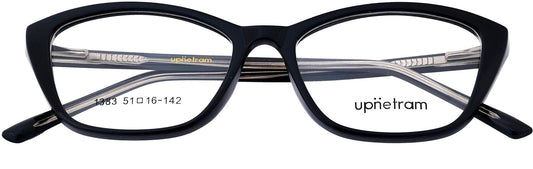 UP1383-C1-Handmade Mix Material-Midnight Black - glassesbyahana.com