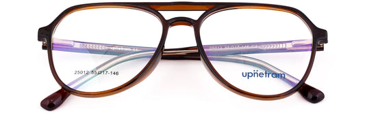 UP25012-C2-Handmade Mix Material-Havana Brown - glassesbyahana.com