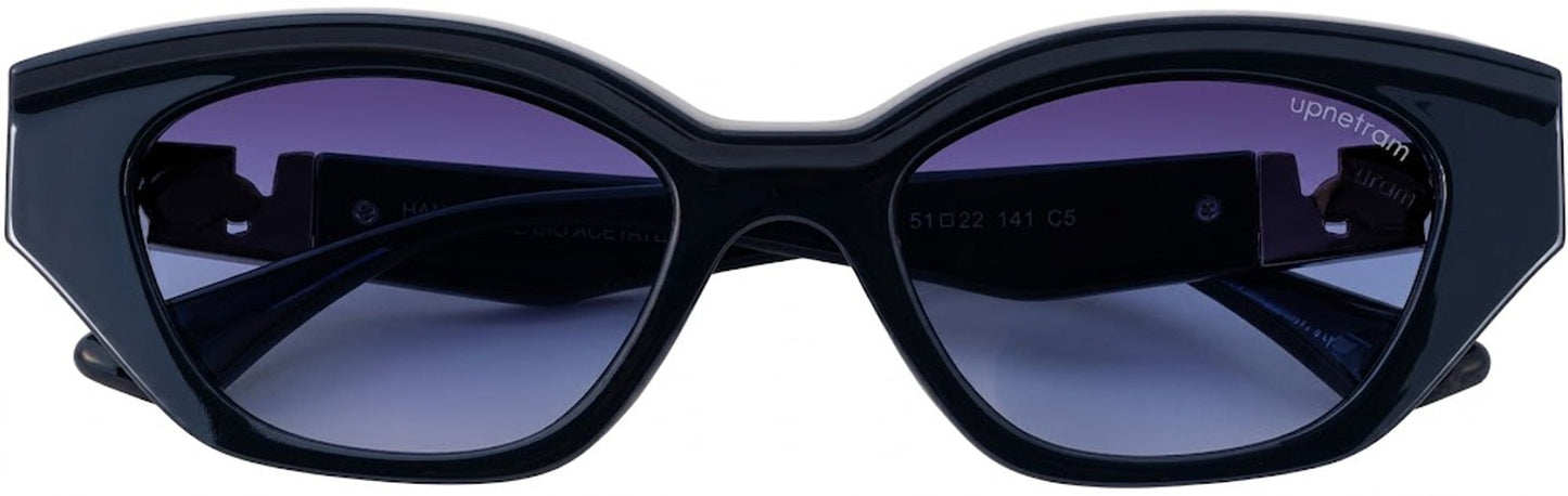 UP2924-C5-Handmade Mix Material-Midnight Navy - glassesbyahana.com