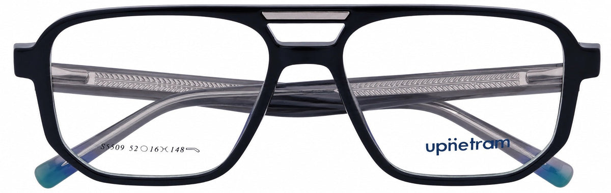 UP5509-C1-Handmade Mix Material-Midnight Black - glassesbyahana.com