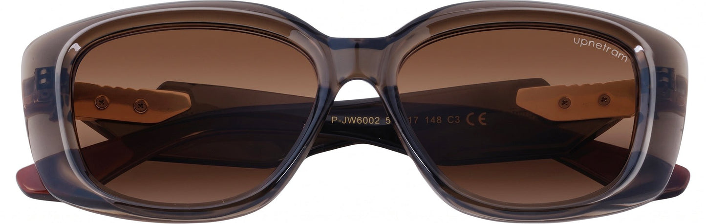 UP6002-C3-Handmade Mix Material-Walnut Smoke - glassesbyahana.com