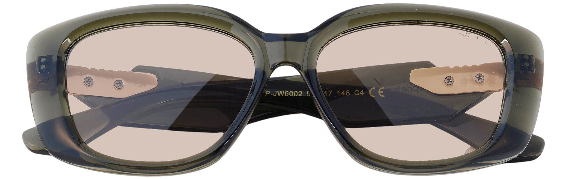 UP6002-C4-Handmade Mix Material-Olive Smoke - glassesbyahana.com