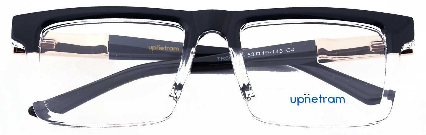UP60034-C4-Handmade Mix Material-Crystal Black - glassesbyahana.com
