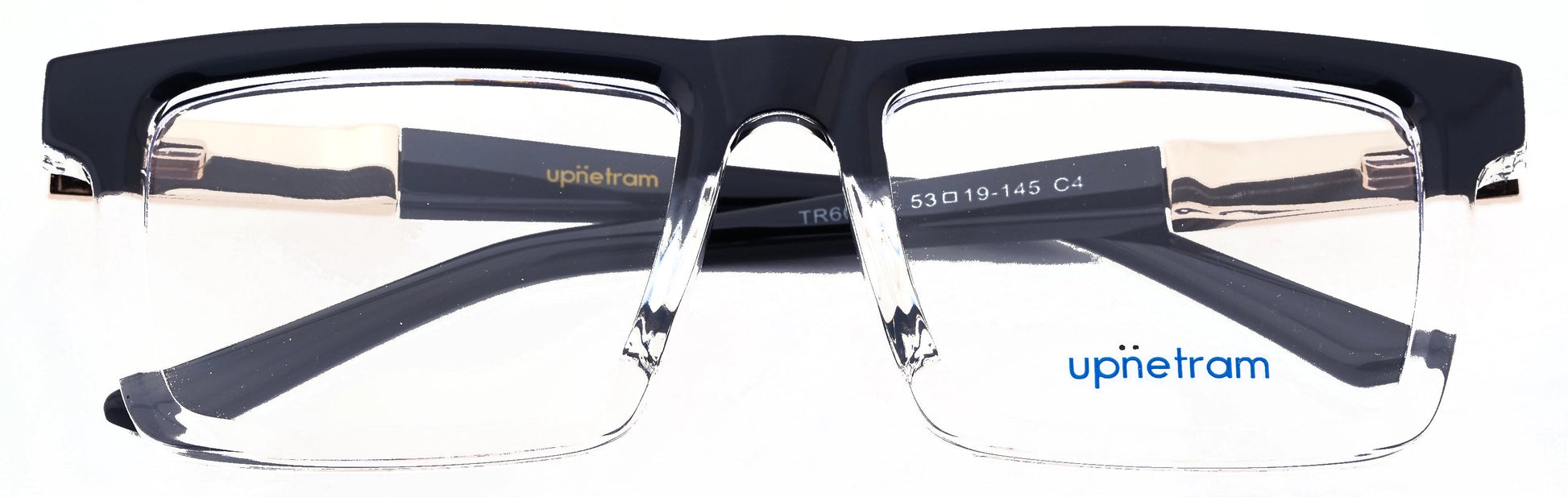 UP60034-C4-Handmade Mix Material-Crystal Black - glassesbyahana.com