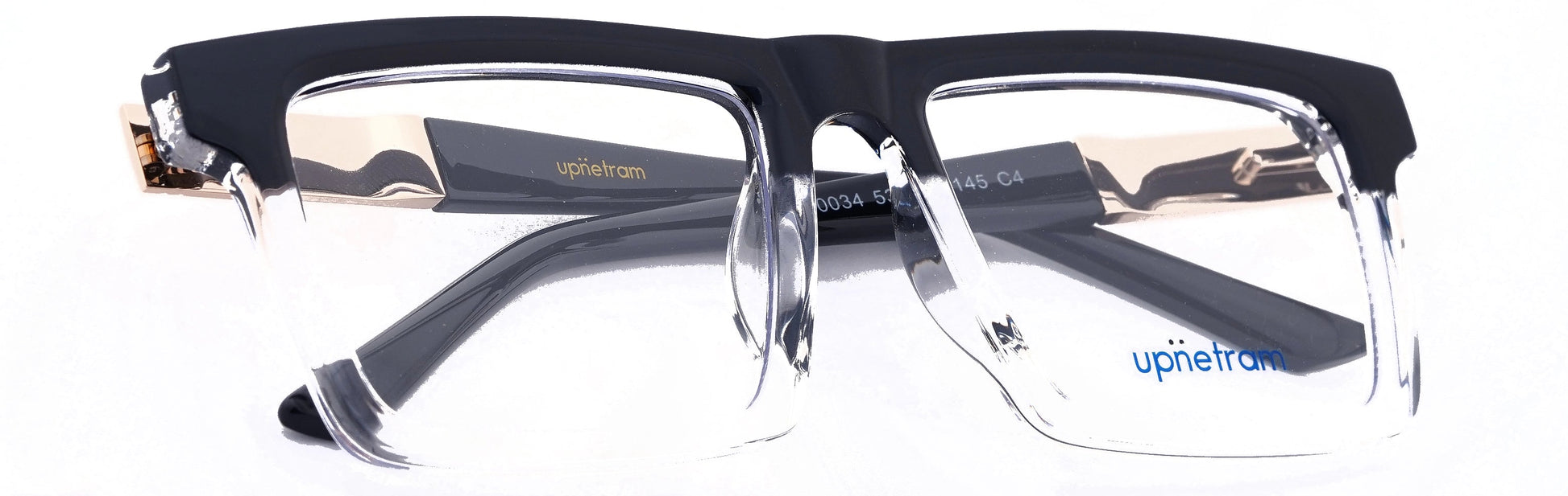 UP60034-C4-Handmade Mix Material-Crystal Black - glassesbyahana.com