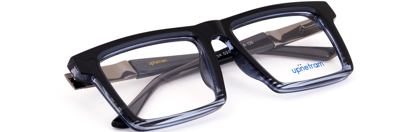 UP60034-C6-Handmade Mix Material-Zebra Black - glassesbyahana.com