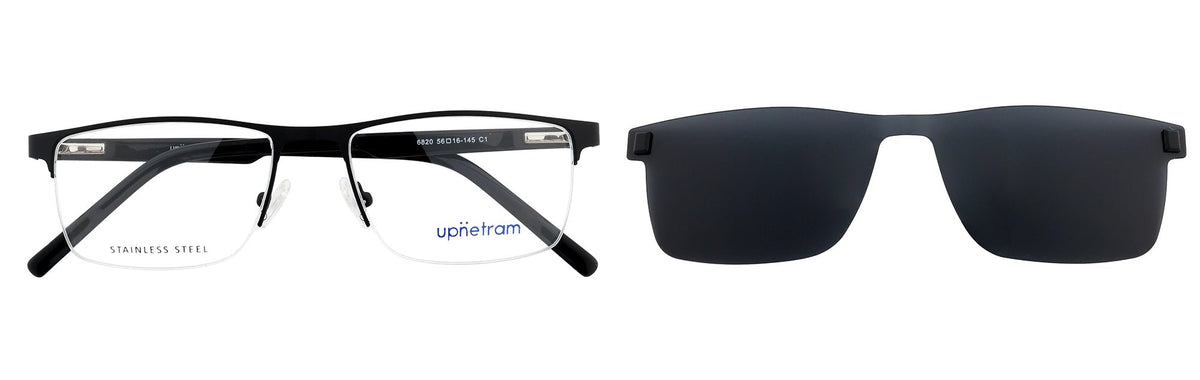 UP6820-C1-Metal Alloy Clipon-Midnight Black - glassesbyahana.com