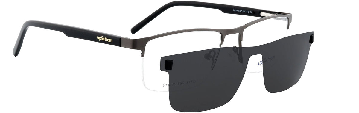 UP6820-C2-Metal Alloy Clipon-Gunmetal - glassesbyahana.com