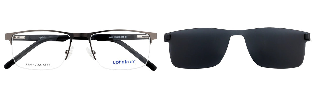 UP6820-C2-Metal Alloy Clipon-Gunmetal - glassesbyahana.com