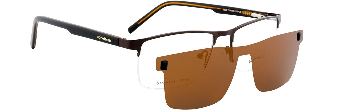 UP6820-C3-Metal Alloy Clipon-Havana Brown - glassesbyahana.com