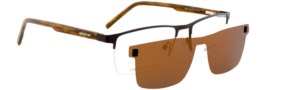 UP6820-C4-Metal Alloy Clipon-Havana Brown - glassesbyahana.com