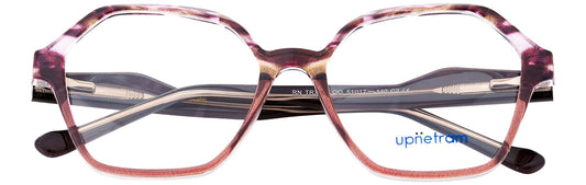 UP7049-C2-Handmade Mix Material-Transparent Purple Brown - glassesbyahana.com