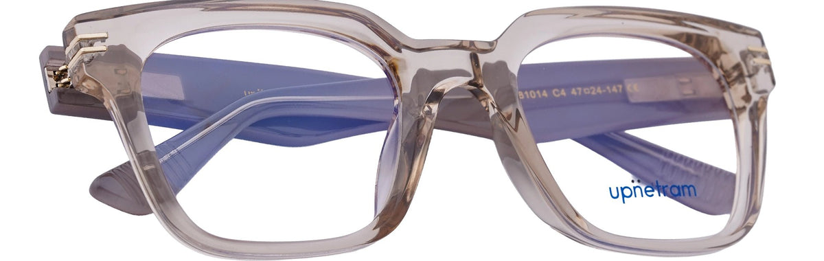 UP81014-C4-Handmade Mix Material-Translucent Grey - glassesbyahana.com