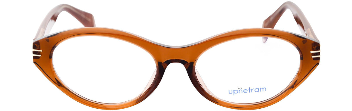 UP81021-C3-Handmade Mix Material-Crystal Brown - glassesbyahana.com