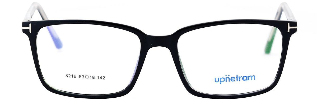 UP8216-C1-Handmade Mix Material-Midnight Black - glassesbyahana.com