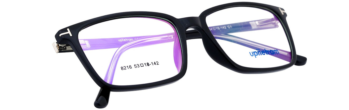 UP8216-C1-Handmade Mix Material-Midnight Black - glassesbyahana.com