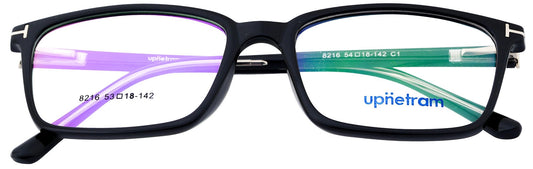 UP8216-C1-Handmade Mix Material-Midnight Black - glassesbyahana.com