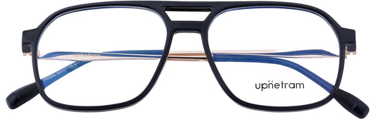UP83092-C1-Handmade Mix Material-Midnight Black - glassesbyahana.com