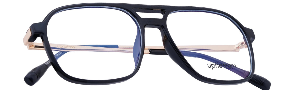 UP83092-C1-Handmade Mix Material-Midnight Black - glassesbyahana.com